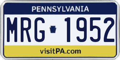 PA license plate MRG1952