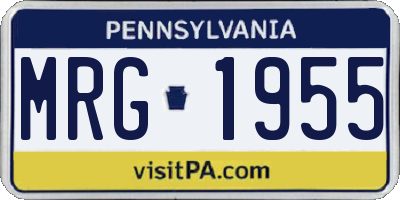 PA license plate MRG1955