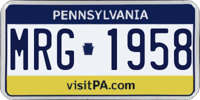 PA license plate MRG1958