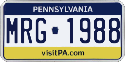 PA license plate MRG1988