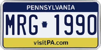 PA license plate MRG1990