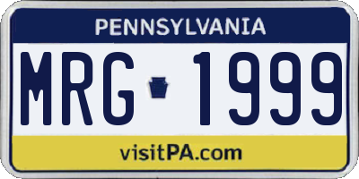 PA license plate MRG1999