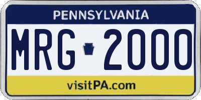 PA license plate MRG2000