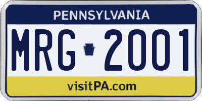 PA license plate MRG2001