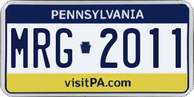 PA license plate MRG2011