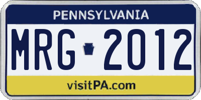 PA license plate MRG2012