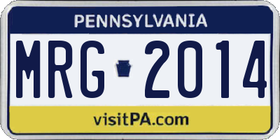 PA license plate MRG2014