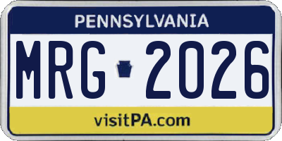 PA license plate MRG2026