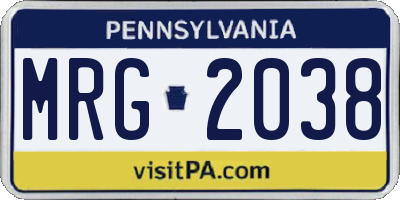 PA license plate MRG2038