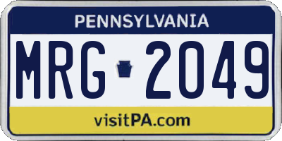 PA license plate MRG2049