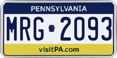 PA license plate MRG2093