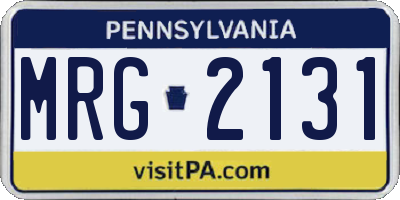 PA license plate MRG2131