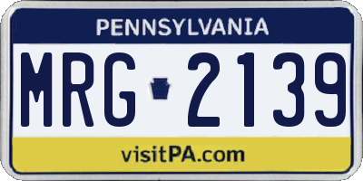 PA license plate MRG2139