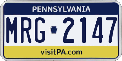 PA license plate MRG2147