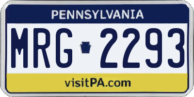 PA license plate MRG2293