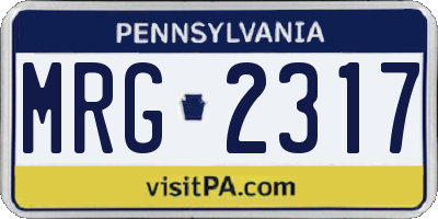 PA license plate MRG2317