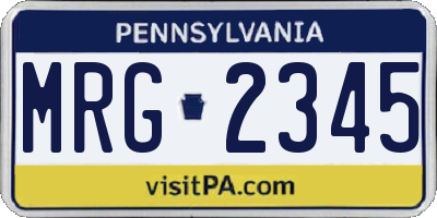 PA license plate MRG2345