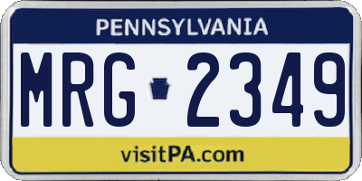 PA license plate MRG2349