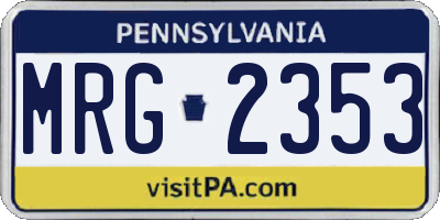 PA license plate MRG2353