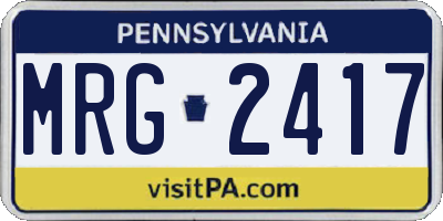 PA license plate MRG2417