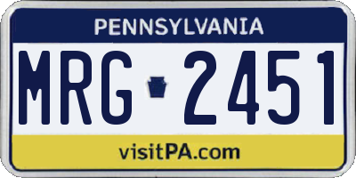 PA license plate MRG2451