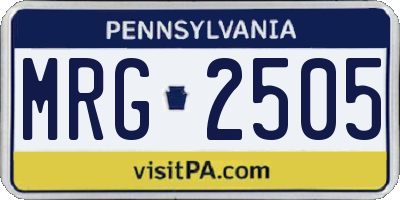 PA license plate MRG2505