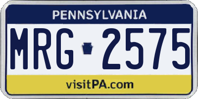 PA license plate MRG2575