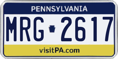PA license plate MRG2617