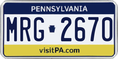 PA license plate MRG2670