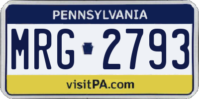 PA license plate MRG2793