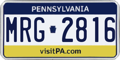 PA license plate MRG2816