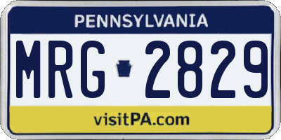 PA license plate MRG2829