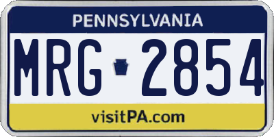 PA license plate MRG2854