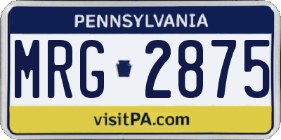 PA license plate MRG2875