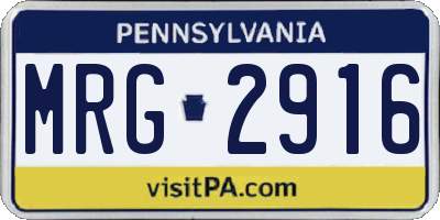 PA license plate MRG2916