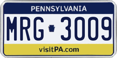 PA license plate MRG3009