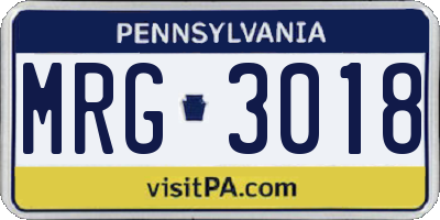 PA license plate MRG3018