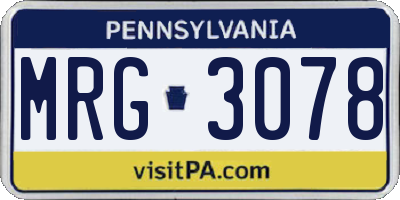 PA license plate MRG3078
