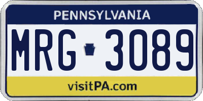 PA license plate MRG3089