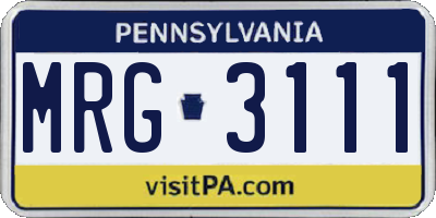 PA license plate MRG3111