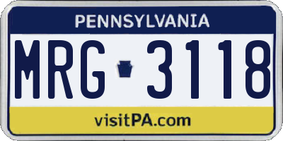 PA license plate MRG3118