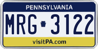 PA license plate MRG3122