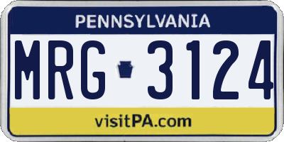 PA license plate MRG3124
