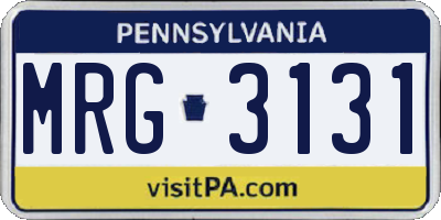 PA license plate MRG3131