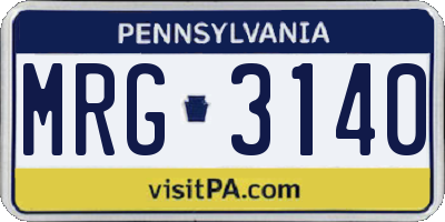 PA license plate MRG3140