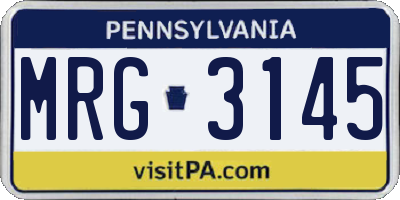 PA license plate MRG3145