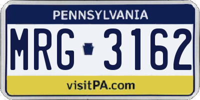 PA license plate MRG3162