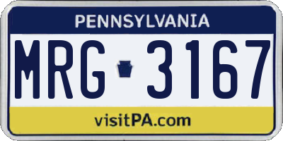 PA license plate MRG3167