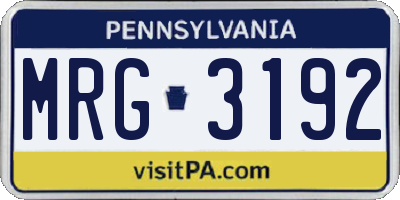 PA license plate MRG3192