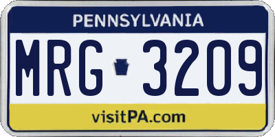 PA license plate MRG3209
